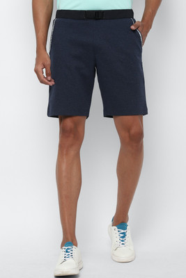 Allen Solly Self Design Men Dark Blue Regular Shorts