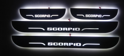 DIAMOND SAJAWAT CAR Door Foot Step White Light For MAHINDRA Scorpio Door Sill Plate