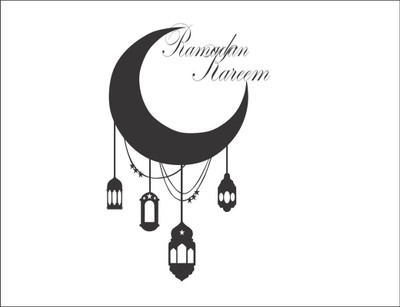 Vijaya enterprises 58 cm Celebration Ramadan Wall Decal Religion Moon Sticker size [50x69cm] Self Adhesive Sticker(Pack of 1)