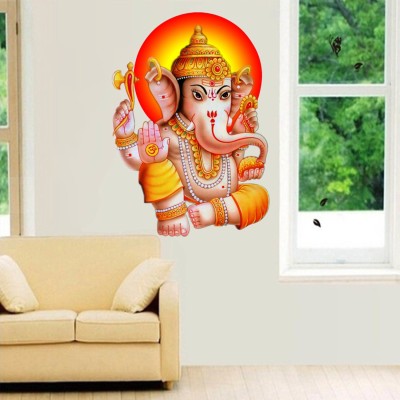 Decor Villa 58 cm Lord ganesha dance Wall Decal & Sticker Removable Sticker(Pack of 1)