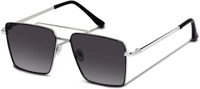 HUB CREATION Retro Square Sunglasses(For Men & Women, Black)