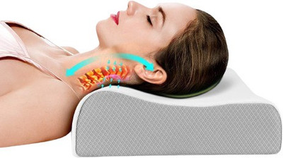 RUSHABH ENTERPRISE Contour Medical for Sleeping Orthopedic Pillows for Neck Back Pain Cervical Pillow(White)