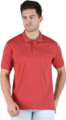 MONTE CARLO Solid Men Polo Neck Red T-Shirt