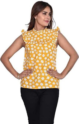 RIHANI FAB Casual Floral Print Women Yellow Top