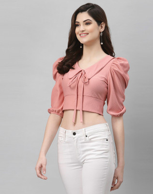 Selvia Casual Self Design Women Pink Top