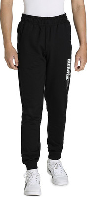 PUMA Zippered Graphic Pants Graphic Print Men Black Track Pants