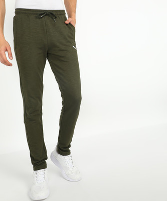 PUMA Slub Pants Solid Men Green Track Pants