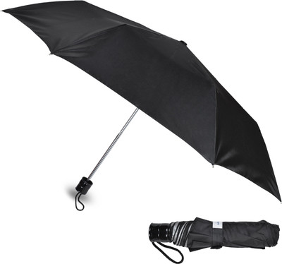 Flipkart SmartBuy 3 fold Manually Open Polyester Umbrella(Black)