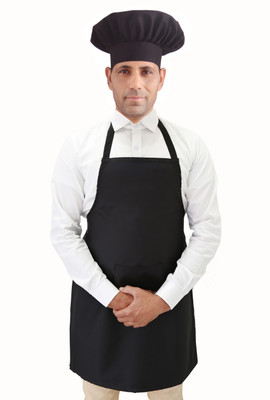 Tolexo Polyester Chef's Apron - Free Size(Black, Single Piece)