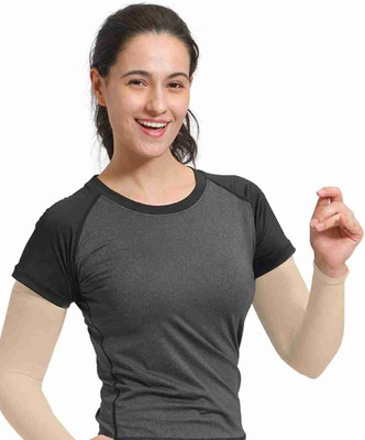 STUTAKRITI Cotton Arm Sleeve For Men & Women(Free, Beige)