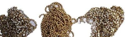 Zilzon Stone Chain,Pearl Chain,Golden Ball Chain Combo for Jewellery Making Each 2 Mtr