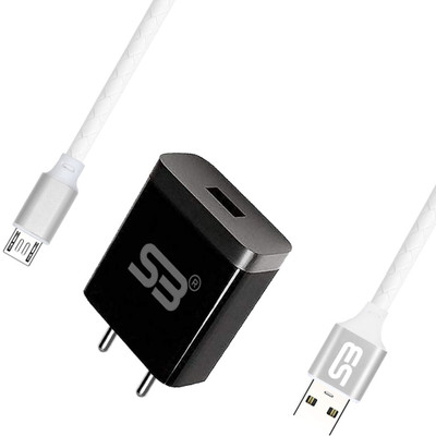 SB 12 W 3.4 A Wall Charger for Mobile with Detachable Cable(Black, Cable Included)