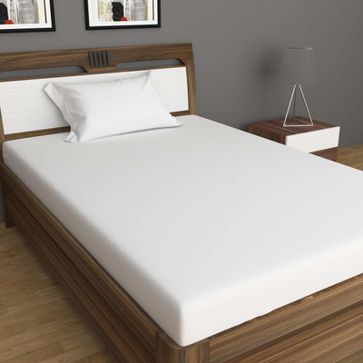 KAPRIDO Cotton Single Flat 144 TC Solid Bedsheet(Pack of 1, White)