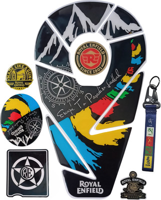 GraphixDesign Tank Pad Protector Sticker 3D Emboss Classic 350, Standard, Electra Waterproof Bike Tank Pad