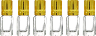 nsb herbals 3 ml Glass Bottle(Pack of 6, Clear, Gold)