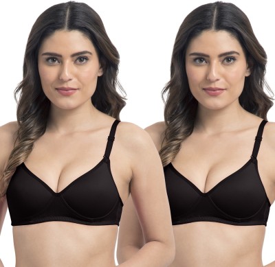 TWEENS Tweens Medium Padded T-Shirt Bra Women T-Shirt Lightly Padded Bra(Black)