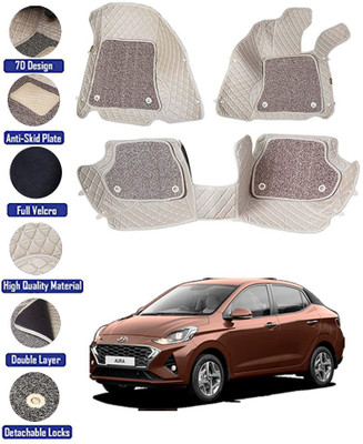 MATIES Leatherite 7D Mat For  Hyundai Aura(Beige)