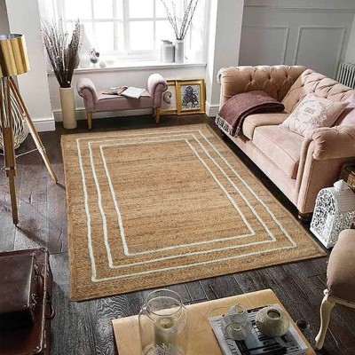MRIC Beige Jute Carpet(3 cm,  X 5 cm, Rectangle)