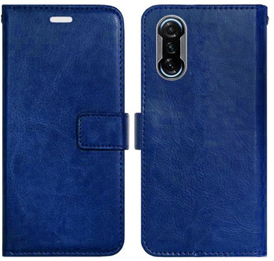 Realgo Flip Cover for Poco F3 GT(Blue, Pack of: 1)