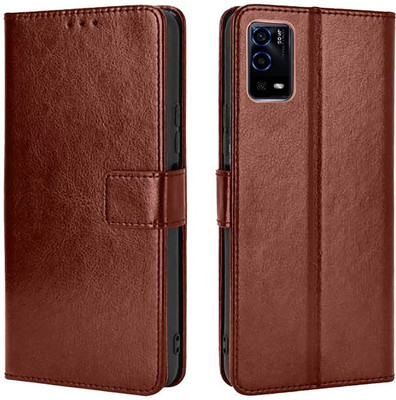 COVERBLACK Flip Cover for OPPO CPH2325 / A55(Brown, Pack of: 1)