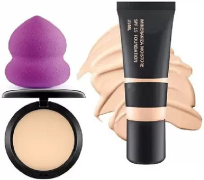 Herrlich COMBO OF SUPER STUDIO FIX COMPACT WITH FIT ME MATTE+PORELESS FOUNDATION WITH BLENDER(3 Items in the set)