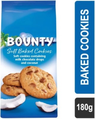 BOUNTY Soft Baked Cookies Cotaining Milk Chocolate Drops and Coconut (IMPORTED FROM UK) Cookies Biscuit(180 g)