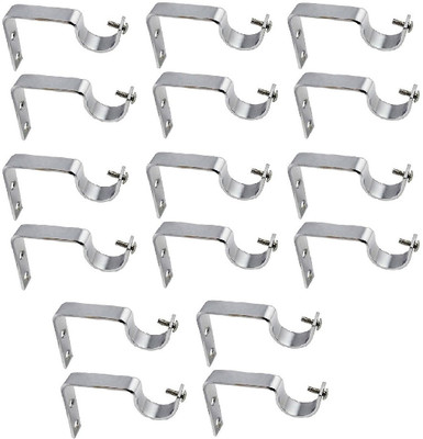 LEEZEN Architectural Hardware Silver Rod Rail Bracket Metal(Pack of 16)