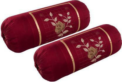 Samsat Polycotton Bolsters Cover(75 cm*40 cm, Pack of 2, Maroon)