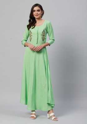 Highlight fashion export Women Maxi Green Dress