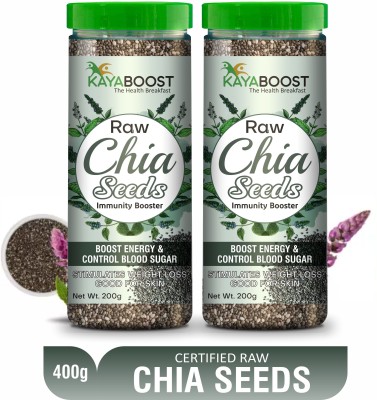 KAYABOOST Raw Chia Seeds for Weight Loss with Omega 3 , Zinc and Fiber, Calcium Rich Seeds Chia Seeds(400 g, Pack of 2)