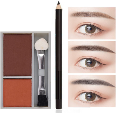 YAWI BEST COLOR LONG WER EYE BROW POWDER WITH BLACK PENCIL 3.6 g(Multi Shade)