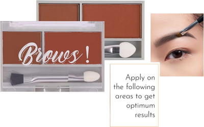 Emijun Pro Eyebrow Powder Cake with brush Brow Palette Eyebrow Enhancer Waterproof 3.6 g(BROWN)