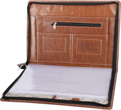 R K SALES PU Leatherite File Folder(Set Of 1, Brown)