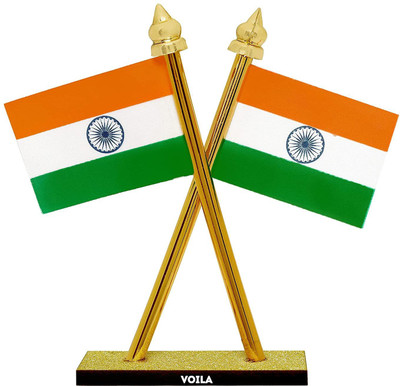 VOILA Indian National Flags For Car Dashboard Decoration Rectangle Car Dashboard Flag(Plastic, Paper)