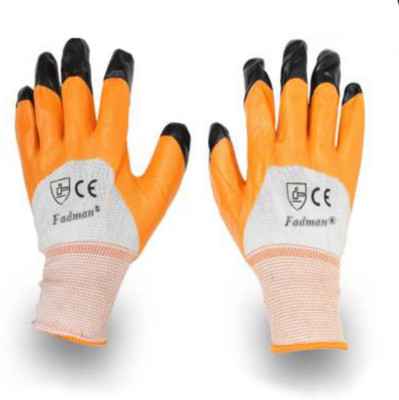 IAGT 1 PAIR OF GLOVES (ORANGE & BLACK) Garden Tool Kit(1 Tools)