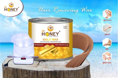 DR.HONEY gold wax 600.12 gram strip stick and heater wax for all skin full body wax Wax(600.12 g)