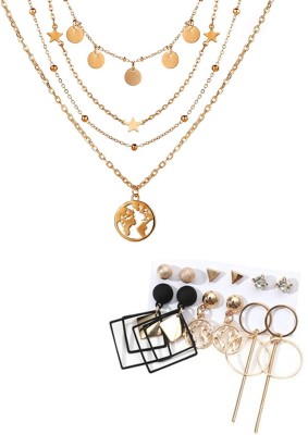 Vembley Alloy Gold-plated Gold Jewellery Set(Pack of 4)