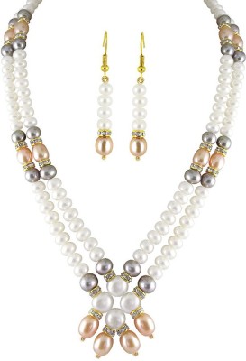 Sri Jagdamba Pearls Mother of Pearl Gold-plated Gold Jewellery Set(Pack of 1)