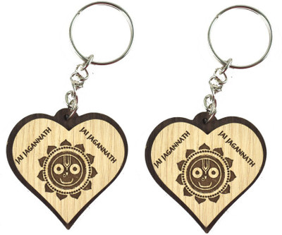 Jagannath World Jagannath Face Wooden Key Ring,Pack of 2 Key Chain