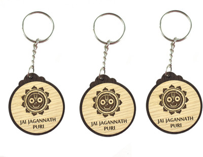 Jagannath World Lord Jagannath Wooden Key Ring,Pack of 3 Key Chain