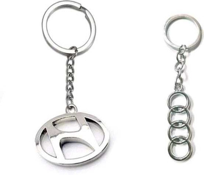 JAINSON MARTIN Combo Of Audi & Hyundai Metal Keychain For Car & Bike Keychain Key Chain