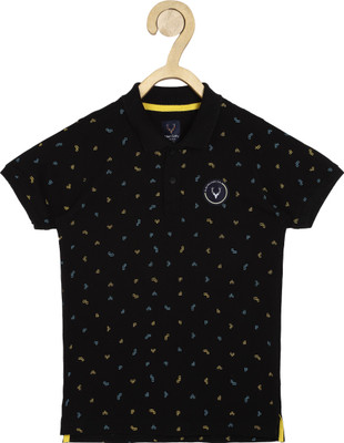 ALLEN SOLLY Boys Printed Crew Neck T-shirt | Allen Solly Boys Geometric Print Polycotton T Shirt(Blue, Pack of 1)