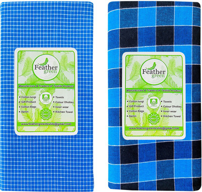 Feather Green Checkered Multicolor Lungi