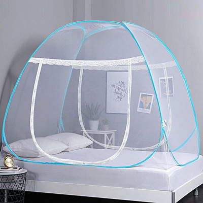 Flipkart SmartBuy Polyester Adults Washable Mosquito Net King Size Foldable Child Mosquitoes with Adults Maskito Mosquito Net(Blue And White, Tent)