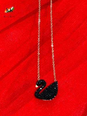 KedarKanth Rose Gold Plated American Diamond Beautiful Black Duck Alloy Chain