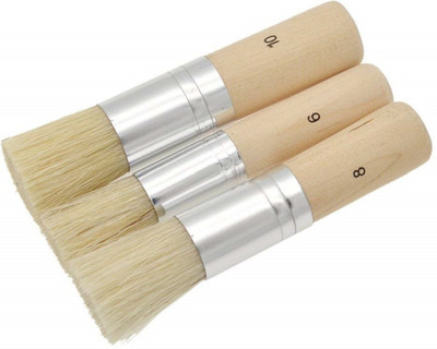 Eclet 3Pcs Stencil Brushes Set, Art Crafts Paint Brush(Beige)