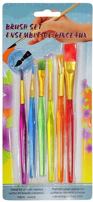 Eclet Set of 6 Different Sizes Synthetic Flat Paint Brush for Oil, Acrylic Paint(Multicolor)