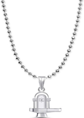 ANVIKA Silver Plated Unisex Pendent Chain, Mahadev Pindi Locket Metal Locket