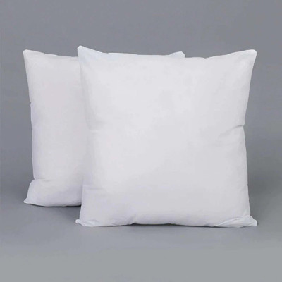 MeeFactory Square Cushion Pillow Fillers Inserts for Bed, Sofa, 12 x 12 Inch, White Microfibre Solid Cushion Pack of 2(White)