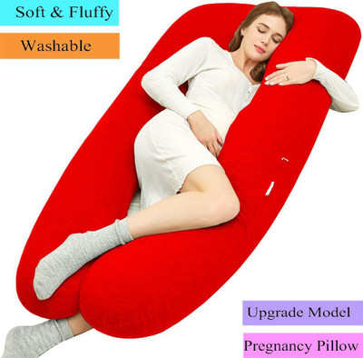 Linenovation Microfibre Solid Pregnancy Pillow Pack of 1(Red)